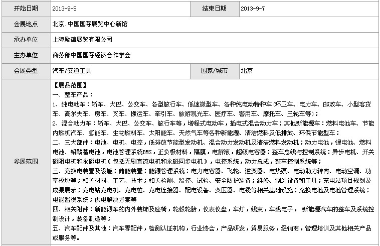 2013中國國際新能源汽車產業(yè)展覽會